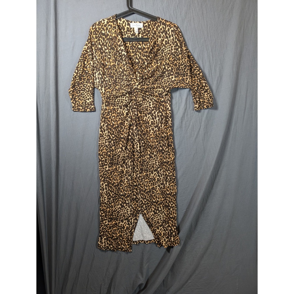 Jessica Simpson Maternity Size Medium Leopard Print Twist‎ Front Midi Dress